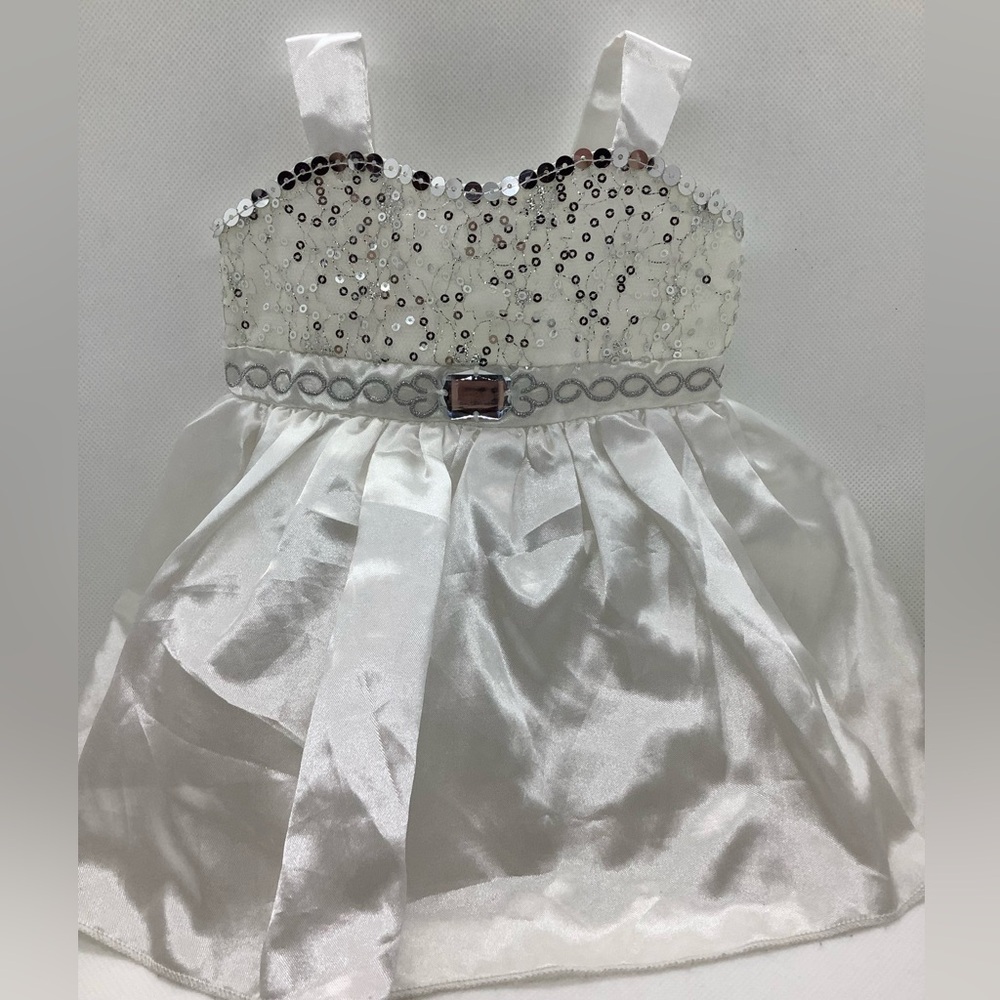 Build A Bear White Sequin Formal Wedding or Prom Dress